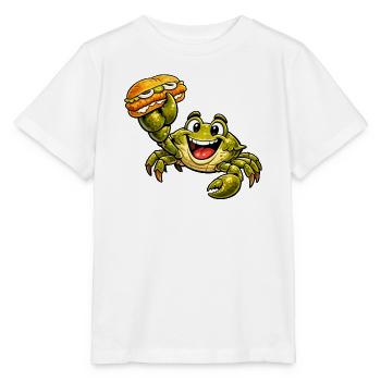 Krebs hat ein Fischbrötchen - Stanley/Stella Kinder T-Shirt MINI CREATOR  - Weiß - Vorne - Maike (125cm)