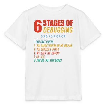 Six phases debugging - Stanley/Stella MINI CREATOR Kids’ T-Shirt - white - Front - Maike (125cm)