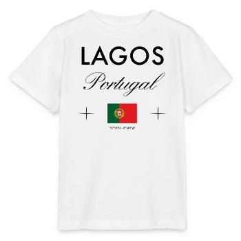 Lagos Portugal Koordinaten Reise Souvenir - Stanley/Stella Kinder T-Shirt MINI CREATOR  - Weiß - Vorne - Maike (125cm)