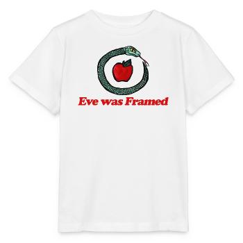 Eva wurde eingerahmt: Schlangenapfel - Stanley/Stella Kinder T-Shirt MINI CREATOR  - Weiß - Vorne - Maike (125cm)