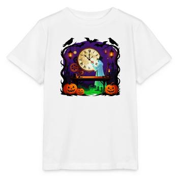 Uhrwerk-Halloween-Geist - Stanley/Stella Kinder T-Shirt MINI CREATOR  - Weiß - Vorne - Maike (125cm)