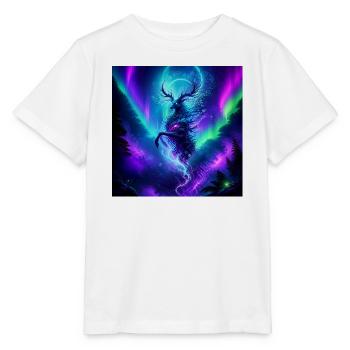 Northern Lights Moose Spirit in Aurora Sky - Stanley/Stella MINI CREATOR Kids’ T-Shirt - white - Front - Maike (125cm)