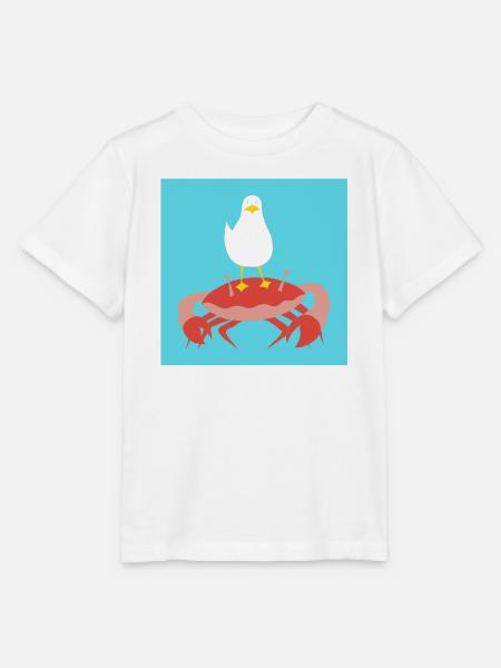 Crab-n-Gull türkis - Stanley/Stella Kinder T-Shirt MINI CREATOR  - Weiß