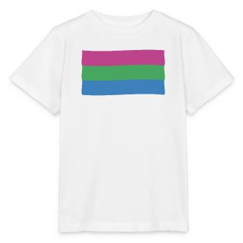 Polysexuelle Flagge: Stolz und Vielfalt - Stanley/Stella Kinder T-Shirt MINI CREATOR  - Weiß - Vorne - Maike (125cm)