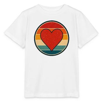 Heart Retro Badge Vintage-Stil Grafik - Stanley/Stella Kinder T-Shirt MINI CREATOR  - Weiß - Vorne - Maike (125cm)