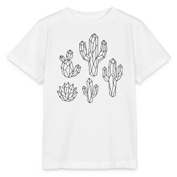 Cacti made of crystals for coloring - Stanley/Stella MINI CREATOR Kids’ T-Shirt - white - Front - Maike (125cm)