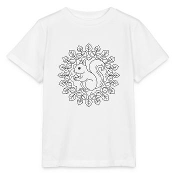 Squirrel Hazelnut Mandala for coloring - Stanley/Stella MINI CREATOR Kids’ T-Shirt - white - Front - Maike (125cm)
