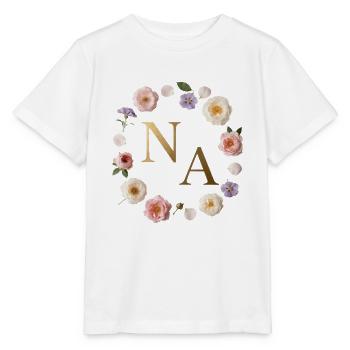 Goldene NA Blütenkranz - Stanley/Stella Kinder T-Shirt MINI CREATOR  - Weiß - Vorne - Maike (125cm)