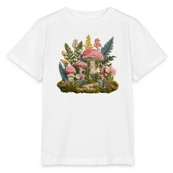 Forest Mushroom Embroidery Flora Patch - Stanley/Stella MINI CREATOR Kids’ T-Shirt - white - Front - Maike (125cm)