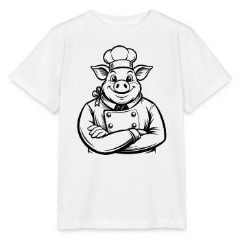 Chef Pig - Stanley/Stella Kinder T-Shirt MINI CREATOR  - Weiß - Vorne - Maike (125cm)
