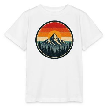 Mountain Retro Emblem Vintage-Stil Grafik - Stanley/Stella Kinder T-Shirt MINI CREATOR  - Weiß - Vorne - Maike (125cm)