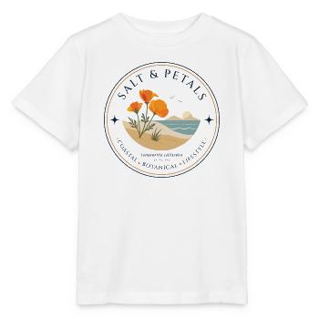 Salt & Petals – California Poppy Coastal Badge - Stanley/Stella MINI CREATOR Kids’ T-Shirt - white - Front - Maike (125cm)