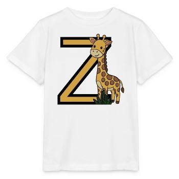 Giraffe Buchstabe  Z - Stanley/Stella Kinder T-Shirt MINI CREATOR  - Weiß - Vorne - Maike (125cm)