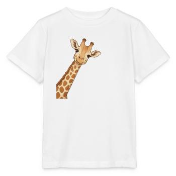 Giraffenhemd, Tierliebhaber-T-Shirt - Stanley/Stella Kinder T-Shirt MINI CREATOR  - Weiß - Vorne - Maike (125cm)