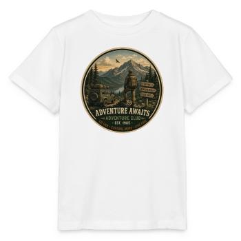 Abenteuer erwartet Vintage-Abenteuer-Grafik - Stanley/Stella Kinder T-Shirt MINI CREATOR  - Weiß - Vorne - Maike (125cm)