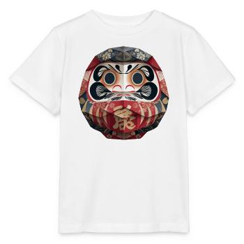 Geometrische Daruma Muster Origami Daruma  - Stanley/Stella Kinder T-Shirt MINI CREATOR  - Weiß - Vorne - Maike (125cm)