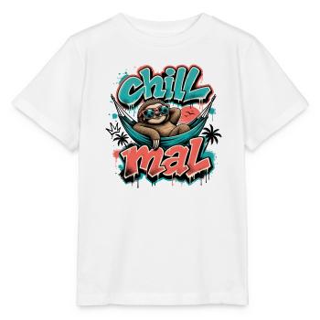 Chill Mal  Cooles Faultier Graffiti Design - Stanley/Stella Kinder T-Shirt MINI CREATOR  - Weiß - Vorne - Maike (125cm)