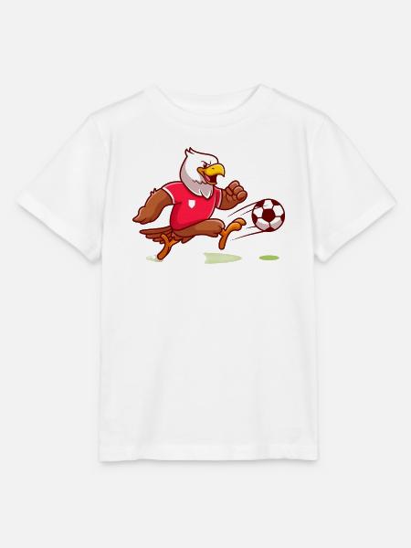 Eagle Maskottchen Striker Kick - Stanley/Stella Kinder T-Shirt MINI CREATOR - Weiß