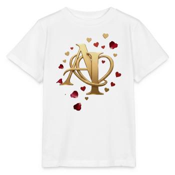 GoldeneInitialen AI mit Herzrahmen - Stanley/Stella Kinder T-Shirt MINI CREATOR  - Weiß - Vorne - Maike (125cm)