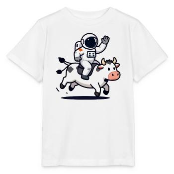 Astronaut Bull Ride - Stanley/Stella MINI CREATOR Kids’ T-Shirt - white - Front - Maike (125cm)