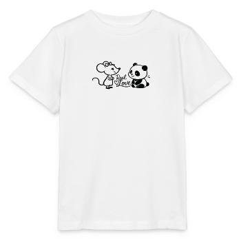 Real Love Mice Panda Duo - Stanley/Stella MINI CREATOR Kids’ T-Shirt - white - Front - Maike (125cm)