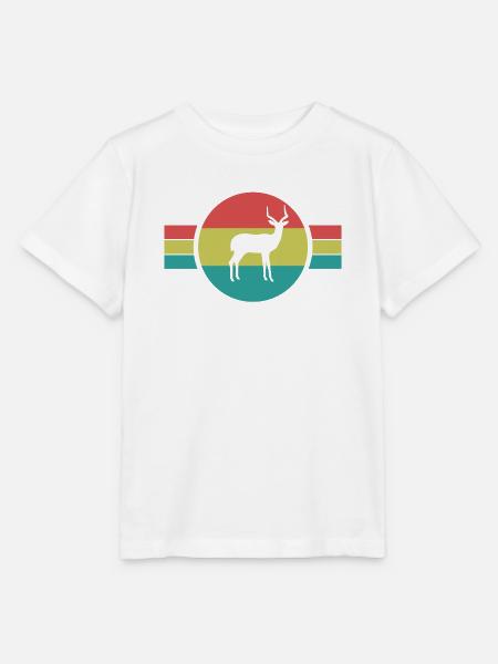 Antilope Retro Sunset – Safari Wildtier - Stanley/Stella Kinder T-Shirt MINI CREATOR  - Weiß