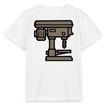 Standbohrmaschine Werkzeug Icon - Stanley/Stella Kinder T-Shirt MINI CREATOR  - Weiß - Vorne - Maike (125cm)