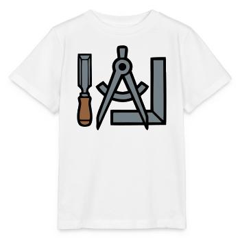 Tischler Werkzeuge Grafik - Stanley/Stella Kinder T-Shirt MINI CREATOR  - Weiß - Vorne - Maike (125cm)