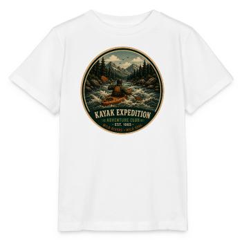 Kayak Expedition Vintage-Abenteuergrafik - Stanley/Stella Kinder T-Shirt MINI CREATOR  - Weiß - Vorne - Maike (125cm)