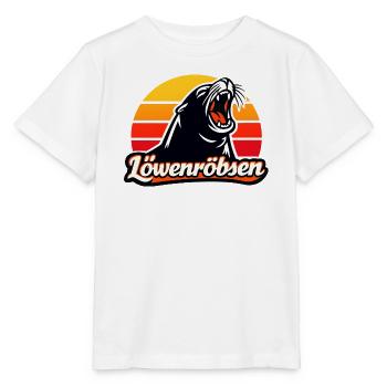 Löwenroarer Sonnenuntergang Logo - Stanley/Stella Kinder T-Shirt MINI CREATOR  - Weiß - Vorne - Maike (125cm)