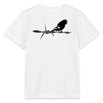 Black Graphic Parakeet – Black bird - Stanley/Stella MINI CREATOR Kids’ T-Shirt - white - Front - Maike (125cm)