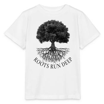 Roots Run Deep – Tree with Roots - Stanley/Stella MINI CREATOR Kids’ T-Shirt - white - Front - Maike (125cm)