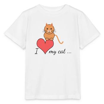 I love my cat... - Stanley/Stella MINI CREATOR Kids’ T-Shirt - white - Front - Maike (125cm)