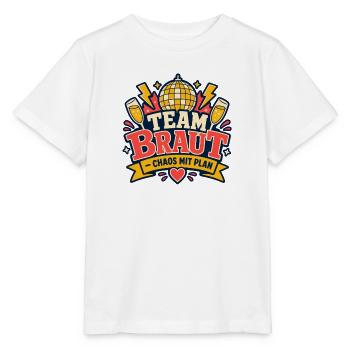 Team Braut Chaos mit Plan JGA - Stanley/Stella Kinder T-Shirt MINI CREATOR  - Weiß - Vorne - Maike (125cm)