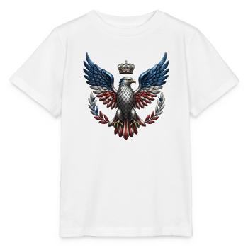 Königlicher US Adler – Freiheit & Krone Wappen - Stanley/Stella Kinder T-Shirt MINI CREATOR  - Weiß - Vorne - Maike (125cm)