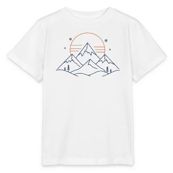 Mountain landscape with sun - Stanley/Stella MINI CREATOR Kids’ T-Shirt - white - Front - Maike (125cm)