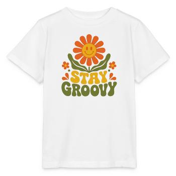 Stay Groovy – 70er Jahre Retro Blume Blüte Vektor - Stanley/Stella Kinder T-Shirt MINI CREATOR  - Weiß - Vorne - Maike (125cm)