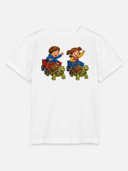 Kinder Schildkrötenrennen im Bollerwagen Spaß - Stanley/Stella Kinder T-Shirt MINI CREATOR  - Weiß