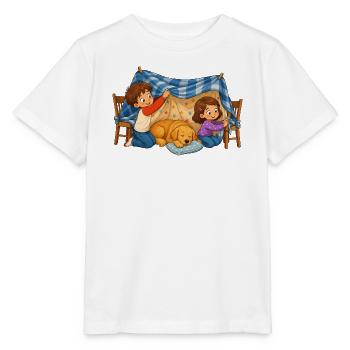 Children's Blanket Cave with Dog Cuddly Motif - Stanley/Stella MINI CREATOR Kids’ T-Shirt - white - Front - Maike (125cm)