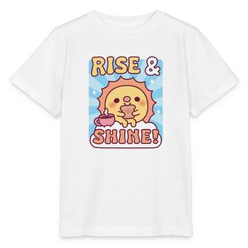Cute Sun Eating Toast Rise and Shine Motivational - Stanley/Stella MINI CREATOR Kids’ T-Shirt - white - Front - Maike (125cm)