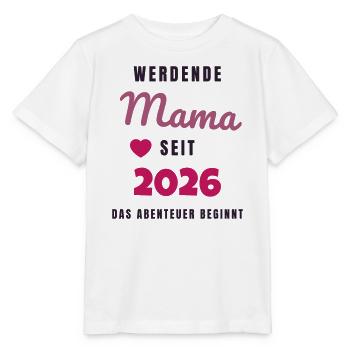 Werdende Mama 2026 - Schwanger Geschenk Baby - Stanley/Stella Kinder T-Shirt MINI CREATOR  - Weiß - Vorne - Maike (125cm)