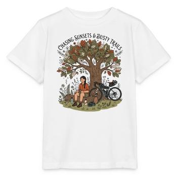 Chasing Sunsets Female Bikepacking Art - Stanley/Stella MINI CREATOR Kids’ T-Shirt - white - Front - Maike (125cm)