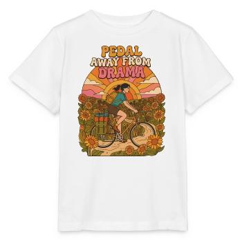 Pedal Away From Drama Retro Cycling - Stanley/Stella MINI CREATOR Kids’ T-Shirt - white - Front - Maike (125cm)