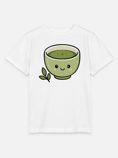 Süßer Kawaii Matcha Teetassen-Aufkleber - Stanley/Stella Kinder T-Shirt MINI CREATOR  - Weiß