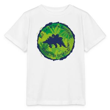 Stegosaurus Adventure Finally School – Schoolchild - Stanley/Stella MINI CREATOR Kids’ T-Shirt - white - Front - Maike (125cm)