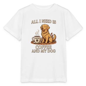 All I Need Is Coffee and My Dog - Stanley/Stella MINI CREATOR Kids’ T-Shirt - white - Front - Maike (125cm)