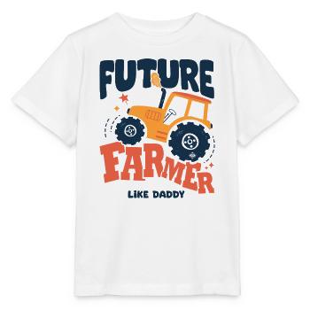 Future Farmer Like Daddy Baby Tractor - Stanley/Stella MINI CREATOR Kids’ T-Shirt - white - Front - Maike (125cm)