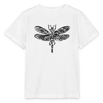 Black Vintage Dragonfly – Insect Illustration - Stanley/Stella MINI CREATOR Kids’ T-Shirt - white - Front - Maike (125cm)