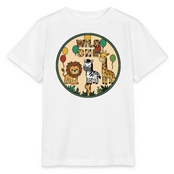 WILD ONE Animal Joy Circle Badge - Stanley/Stella MINI CREATOR Kids’ T-Shirt - white - Front - Maike (125cm)