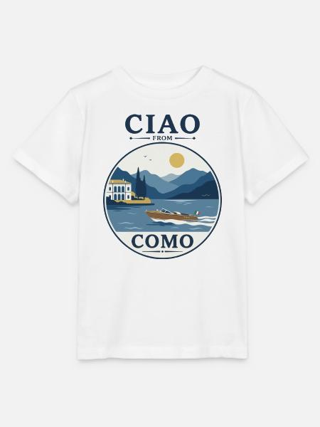 Como See: Villa, Boot und Berglandschaft - Stanley/Stella Kinder T-Shirt MINI CREATOR  - Weiß